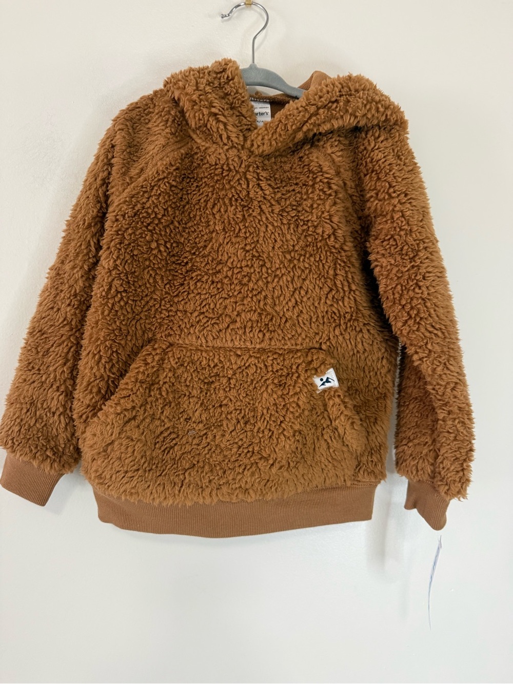 Carters NWT Kids Plush Hooded Pullover Hoodie Brown size 4T